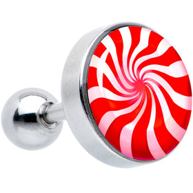 16G 1/4 Holiday Peppermint Candy Tragus Cartilage Earring