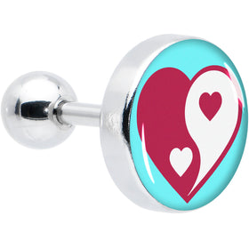 16G 1/4 Love Yin Yang Heart Cartilage Tragus Earring by Onyx O