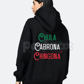 Chingona Chola Mexican Pride Hoodie – Men’s Edgy Graphic Streetwear, Vintage Culture Pullover, Long Sleeve Hooded Sweatshirt