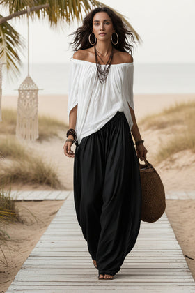 Women's One-Shoulder T-Shirt & Wide-Leg Pants Two-Piece Set — Urban Casual Outfit