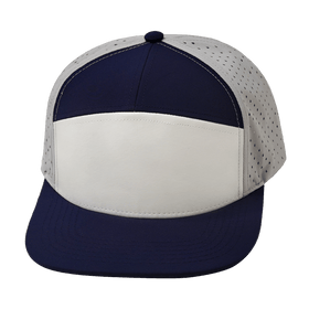 Blank 7 Panel Hat — Navy / White / Gray (Unisex)