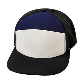 Blank 7 Panel Hat — Black / White / Navy (Unisex)