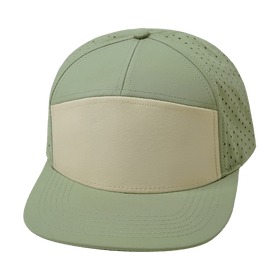 Blank 7 Panel Hat — Sage / Cream (Unisex)