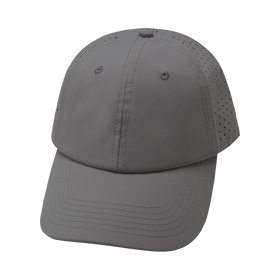 Blank 6 Panel Hat — Unstructured / Relaxed Fit / Pony Tail / Gray (Unisex) -…