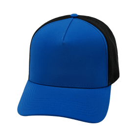 Blank 5 Panel Hat — Structured / Royal Blue / Black (Unisex)