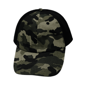 Blank 6 Panel Hat — Unstructured / Camo / Black (Unisex)