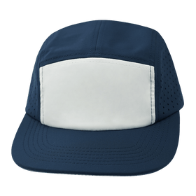 Blank 5 Panel Hat — Sporty / Unstructured / Navy / White (Unisex)