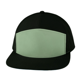 Blank 7 Panel Hat — Black / Sage (Unisex)