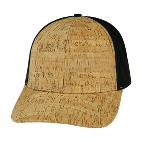 Blank 6 Panel Hat — Cork Sheer Black (Unisex)
