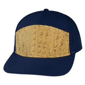 Blank 7 Panel Hat — Cork Navy (Unisex)