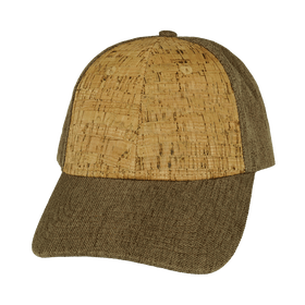 Blank 6 Panel Hat — Cork Shallow Fit / Light Brown Hemp (Unisex)