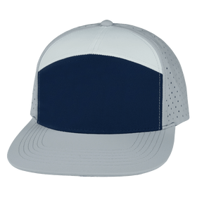Blank 7 Panel Hat — Gray / Navy / White (Unisex)
