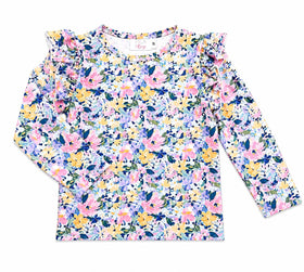 Fall Floral L/S Ruffle Tee