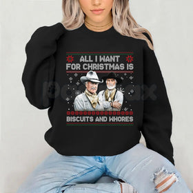 Funny Christmas Vacation Quote Ugly Sweatshirt | "Holy Shit Where's the Tylenol" Jumper | Funny Western Movie Shirt Ironic Holiday Gift