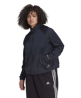 adidas Women's X ZOE SALDANA PRIMEGREEN TRICOT TRACK JACKET (PLUS SIZE) - LEGEND INK