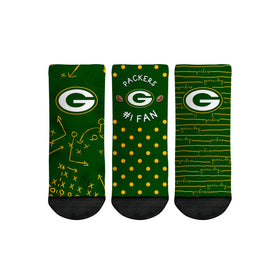 Rock 'Em Socks Green Bay Packers - Number 1 Fan 3-Pack (Toddler)