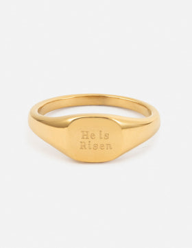 He Is Risen Signet Ring