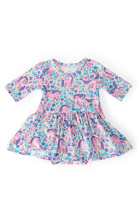 Head in the Clouds 3/4 Sleeve Twirl Bodysuit