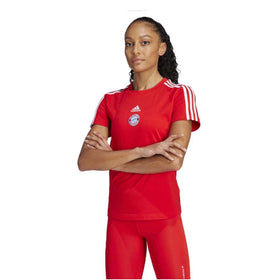 adidas Women's FC Bayern 3 Stripes Tee - Red White