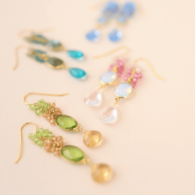 Bezel Cluster Earrings