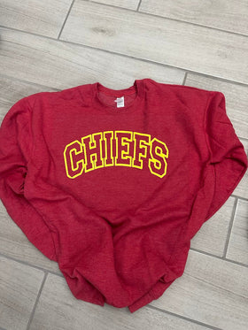 Custom Puff Print Chiefs Sweatshirt, Embossed Chiefs Sweatshirt, Custom School…