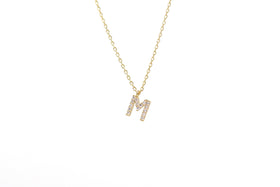 Cubic Zirconia Letter Necklace