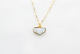 Pentagon Mother of Pearl Pendant Necklace
