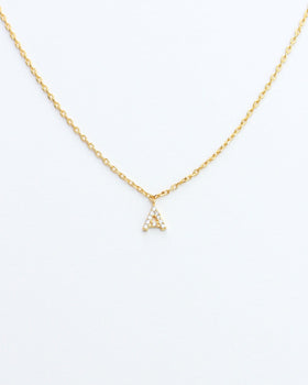 Mini Pave Initial Necklace