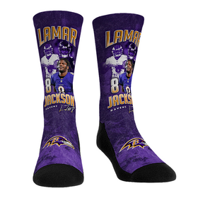 Rock 'Em Socks Lamar Jackson - Baltimore Ravens - Retro Photo