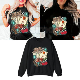 Life is a Gamble Shirt – Retro Turquoise Western Graphic Hoodie & Wild West Country Sweatshirt