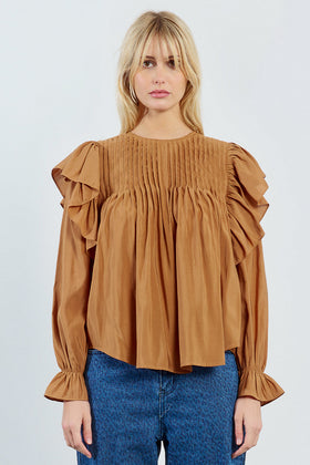 Long Sleeve Ruffle Blouse