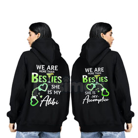 Matching Best Friend Hoodie – "We Are More Than Besties" Graphic Fleece Pullover, Casual Unisex Couple Gift