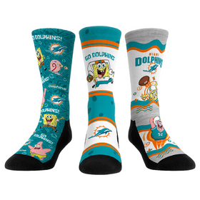 Rock 'Em Socks Miami Dolphins - SpongeBob SquarePants - 3-Pack