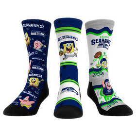 Rock 'Em Socks Seattle Seahawks - SpongeBob SquarePants - 3-Pack