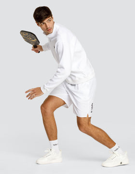 GERRY OVERSIZED QUARTER ZIP PULLOVER - CHALK WHITE