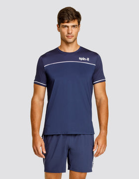 LIONEL SHORT SLEEVE TOP - NAVY BLUE