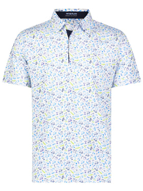 White Water Life Links Print Polo