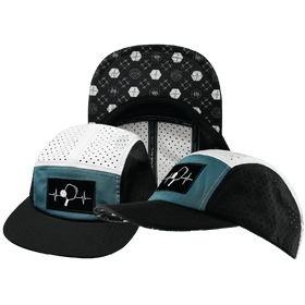 Pickleball 5 Panel Hat — Black / Slate Green / White