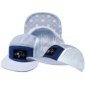 Pickleball 5 Panel Hat — Gray / Navy / White