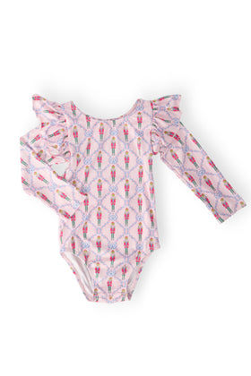 Pink Nutcracker L/S Flutter Sleeve Leotard