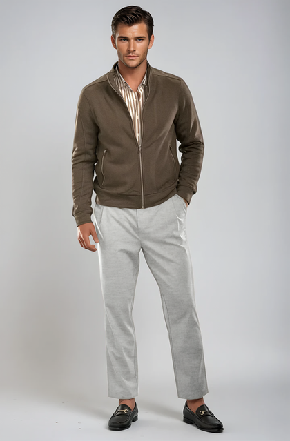 Buki Pleated Wool Trouser Pants - Heather Grey — main product shot