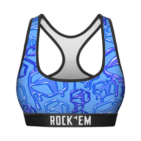 Rock 'Em Socks Women's Sports Bra - Hex Drip (Cobalt)