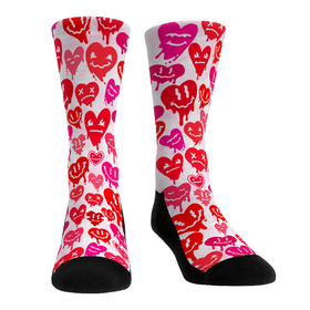 Rock 'Em Socks Trippy Hearts (White)