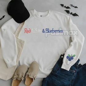 Red, White & Blueberries Embroidered Sweatshirt