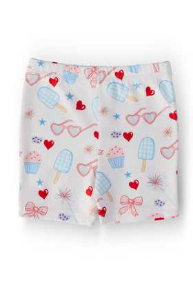Red, White & Sweet Twirl Shorts