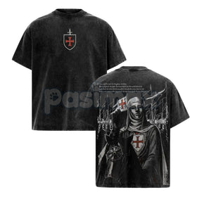 Retro Baldwin IV "The Leper King" T-Shirt – Crusader King Holy Army Vintage Washed Tee
