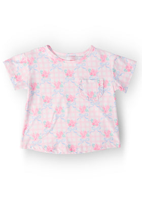 Ribbons & Roses Ruffle Pocket Tee