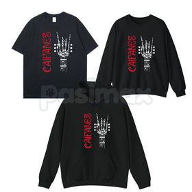 Rock The Silence Caifanes Group – Skull Print Graphic Tee, Retro Rock Hoodie & Sweatshirt