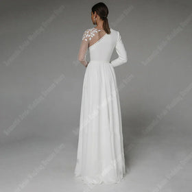 Envy NYC Boho Satin A-Line Mermaid White Wedding Dress