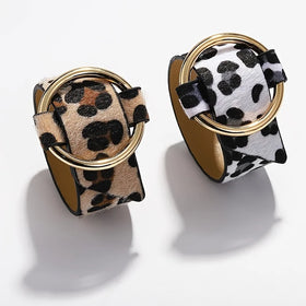 Elegant Leather Leopard Bracelet